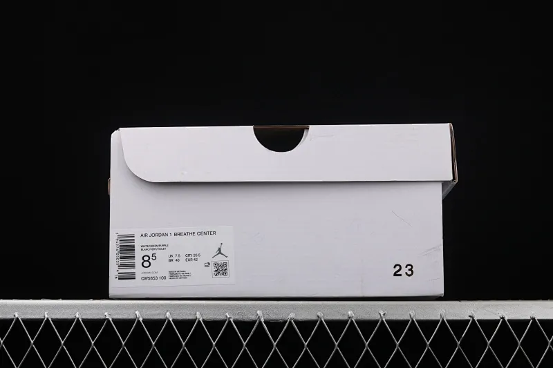 All categories Air Jordan Jordan series basketball shoes Air Jordan 1 High Air Jordan 1 Breathe CenterAJ1 Joe 1 mid-top white green purple mandarin duck CW5853-100